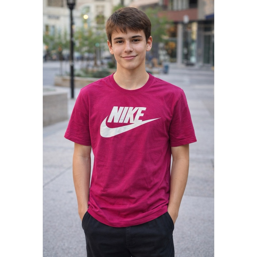 Nike Magenta Tee with White Logo